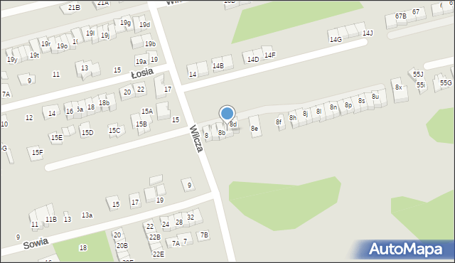 Marki, Wilcza, 8c, mapa Marki