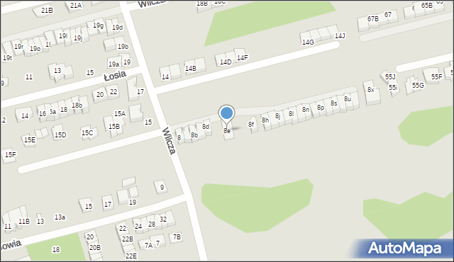 Marki, Wilcza, 8e, mapa Marki