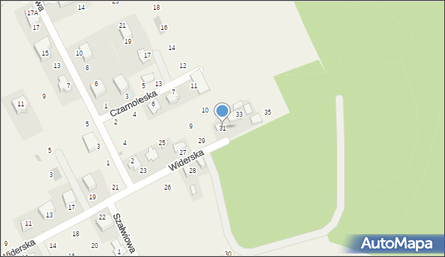 Masłomiąca, Widerska, 31, mapa Masłomiąca