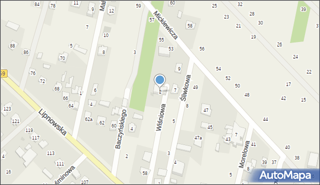 Maszewo Duże, Wiśniowa, 2, mapa Maszewo Duże