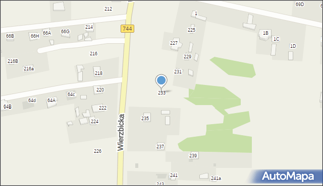 Mazowszany, Wierzbicka, 233, mapa Mazowszany