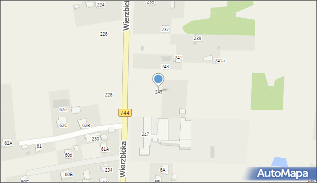 Mazowszany, Wierzbicka, 245, mapa Mazowszany