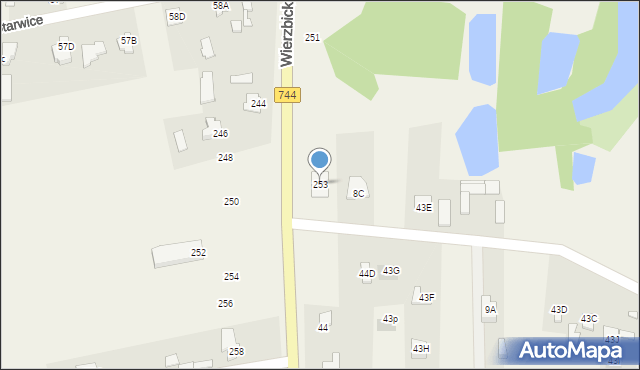Mazowszany, Wierzbicka, 253, mapa Mazowszany