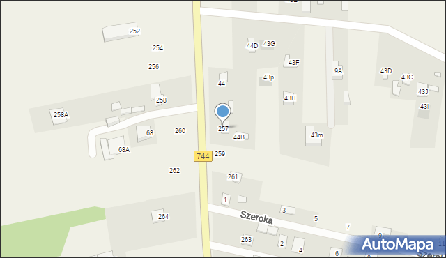Mazowszany, Wierzbicka, 257, mapa Mazowszany