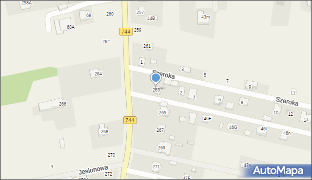 Mazowszany, Wierzbicka, 263, mapa Mazowszany