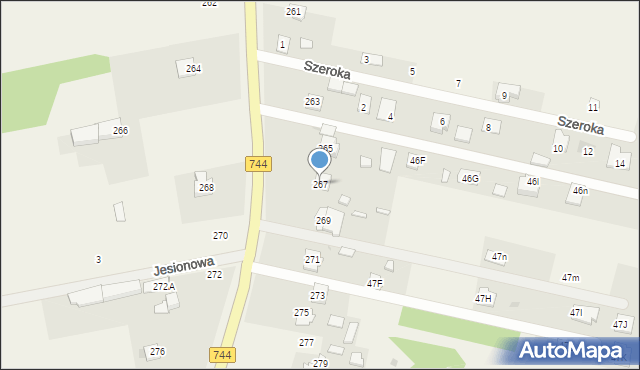 Mazowszany, Wierzbicka, 267, mapa Mazowszany