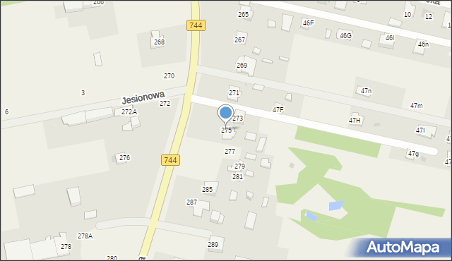 Mazowszany, Wierzbicka, 275, mapa Mazowszany