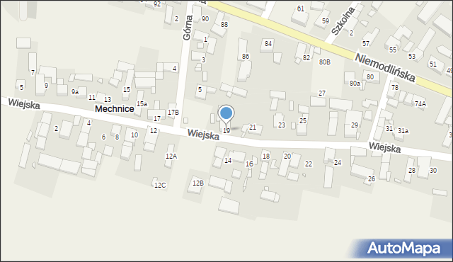 Mechnice, Wiejska, 19, mapa Mechnice