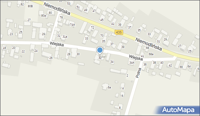 Mechnice, Wiejska, 32, mapa Mechnice