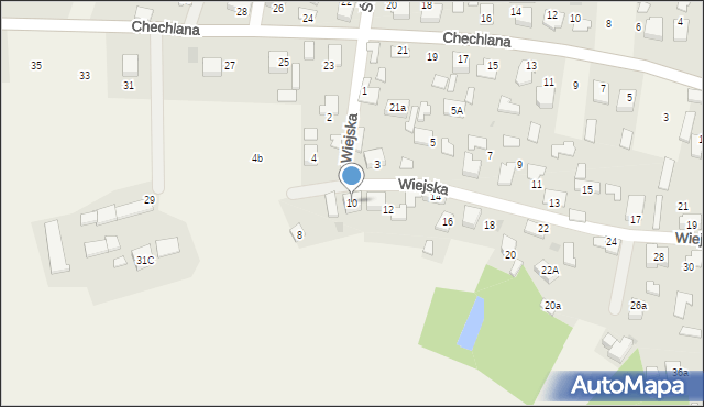 Mętków, Wiejska, 10, mapa Mętków