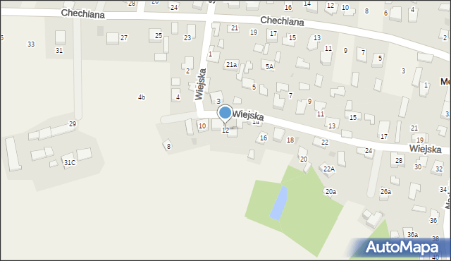 Mętków, Wiejska, 12, mapa Mętków