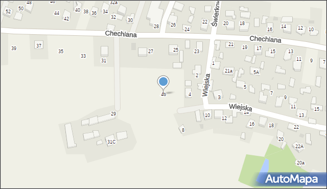 Mętków, Wiejska, 4b, mapa Mętków