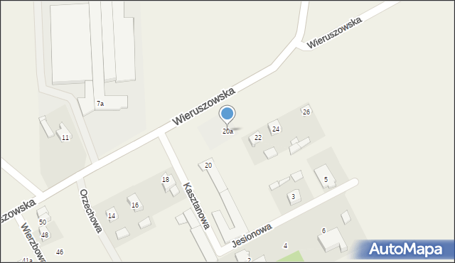 Mianowice, Wieruszowska, 20a, mapa Mianowice