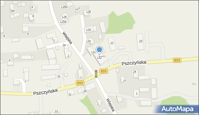 Miedźna, Wiejska, 132, mapa Miedźna