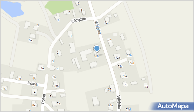 Miedźna, Wiejska, 66, mapa Miedźna