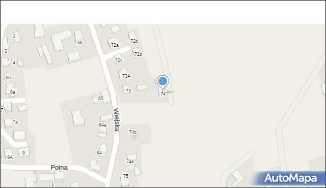 Miedźna, Wiejska, 74, mapa Miedźna
