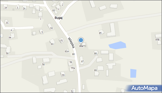 Miedźna, Wiejska, 86a, mapa Miedźna