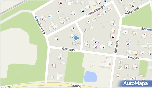 Międzyborów, Wieniawskiego, 1, mapa Międzyborów