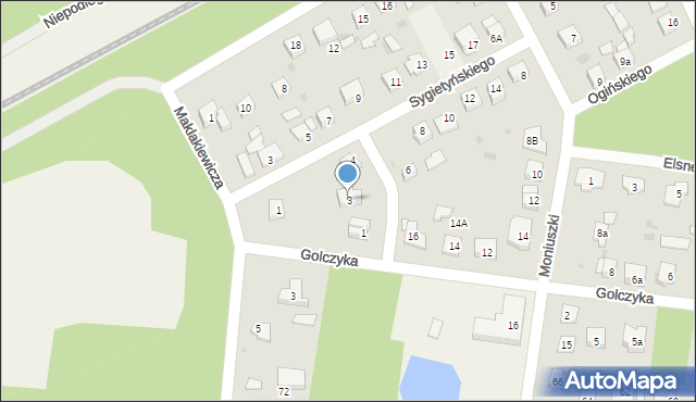 Międzyborów, Wieniawskiego, 3, mapa Międzyborów