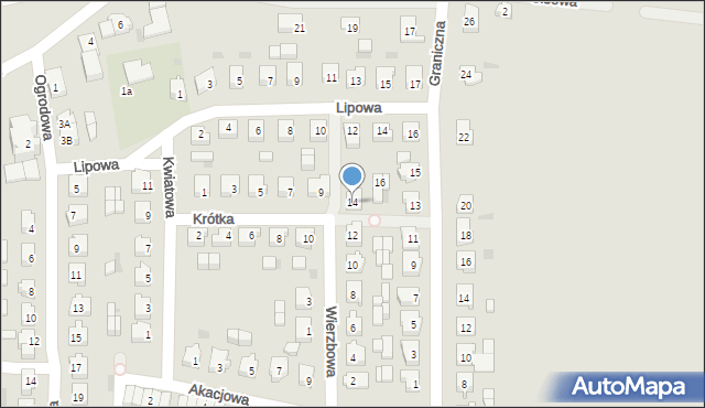 Międzybórz, Wierzbowa, 14, mapa Międzybórz