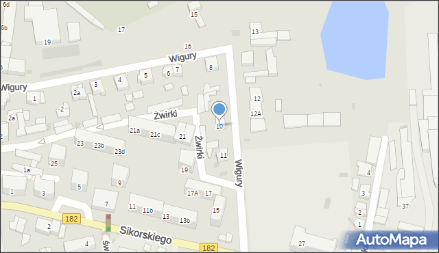 Międzychód, Wigury Stanisława, inż. pil., 10, mapa Międzychód