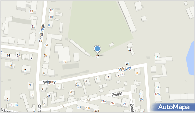 Międzychód, Wigury Stanisława, inż. pil., 17, mapa Międzychód