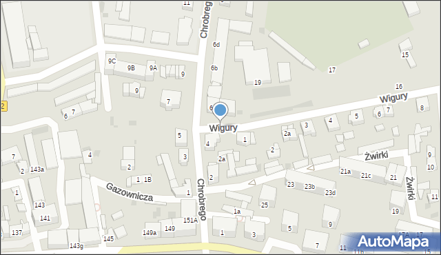 Międzychód, Wigury Stanisława, inż. pil., 18, mapa Międzychód