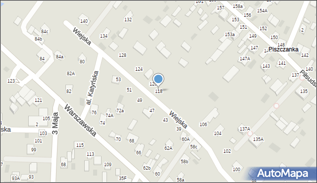 Międzyrzec Podlaski, Wiejska, 118, mapa Międzyrzec Podlaski