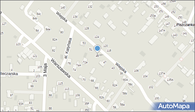 Międzyrzec Podlaski, Wiejska, 49, mapa Międzyrzec Podlaski