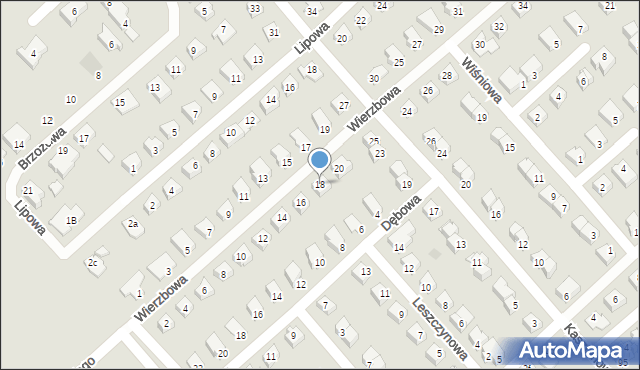 Międzyrzec Podlaski, Wierzbowa, 18, mapa Międzyrzec Podlaski