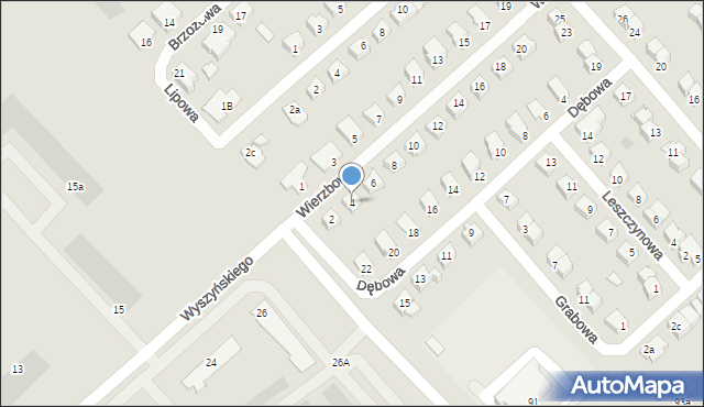 Międzyrzec Podlaski, Wierzbowa, 4, mapa Międzyrzec Podlaski