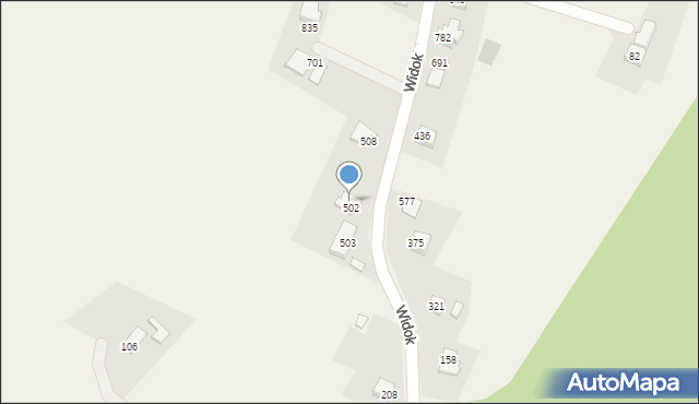 Międzyrzecze Górne, Widok, 502, mapa Międzyrzecze Górne