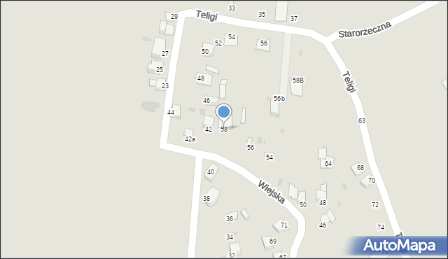 Mielec, Wiejska, 58, mapa Mielca