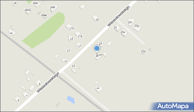 Mielec, Wiesiołowskiego, 16, mapa Mielca