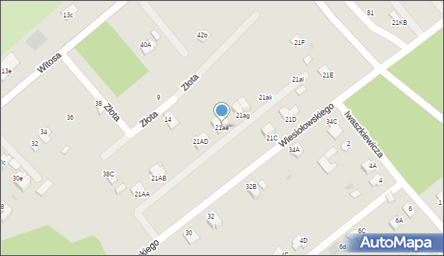 Mielec, Wiesiołowskiego, 21ae, mapa Mielca