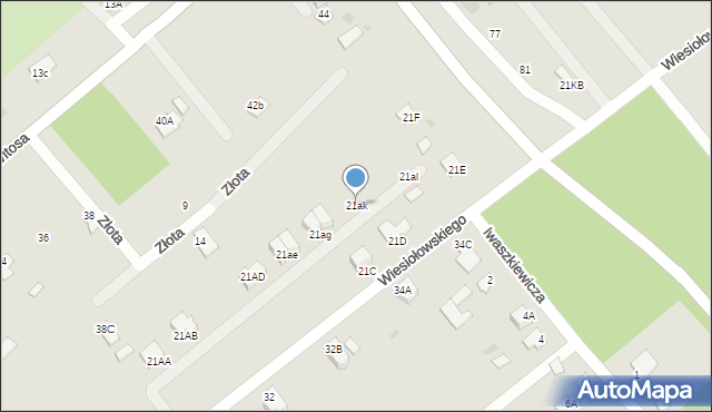 Mielec, Wiesiołowskiego, 21ak, mapa Mielca
