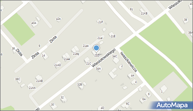 Mielec, Wiesiołowskiego, 21D, mapa Mielca