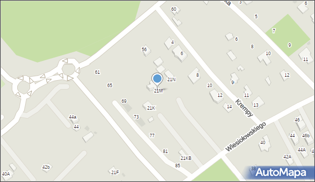 Mielec, Wiesiołowskiego, 21M, mapa Mielca