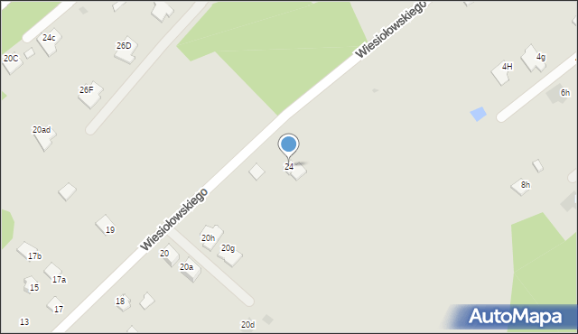 Mielec, Wiesiołowskiego, 24, mapa Mielca