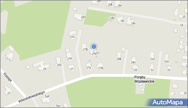 Mielec, Wiesiołowskiego, 27d, mapa Mielca