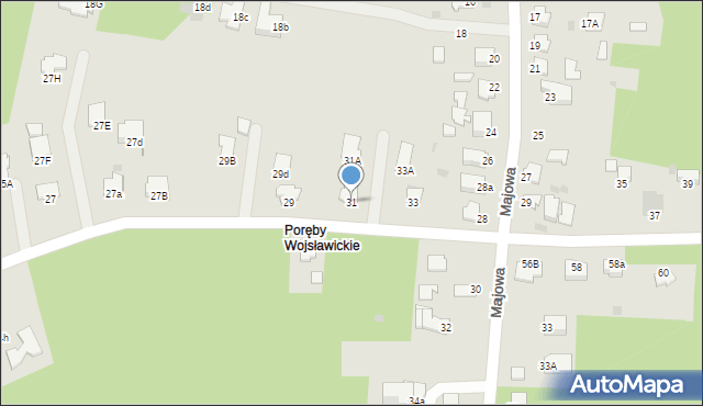 Mielec, Wiesiołowskiego, 31, mapa Mielca