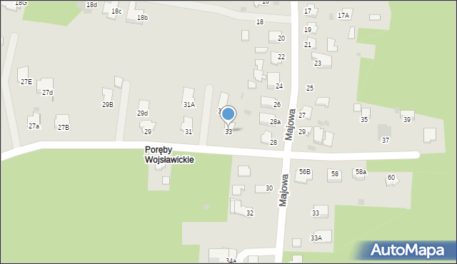 Mielec, Wiesiołowskiego, 33, mapa Mielca