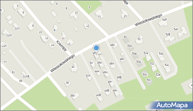 Mielec, Wiesiołowskiego, 46a, mapa Mielca
