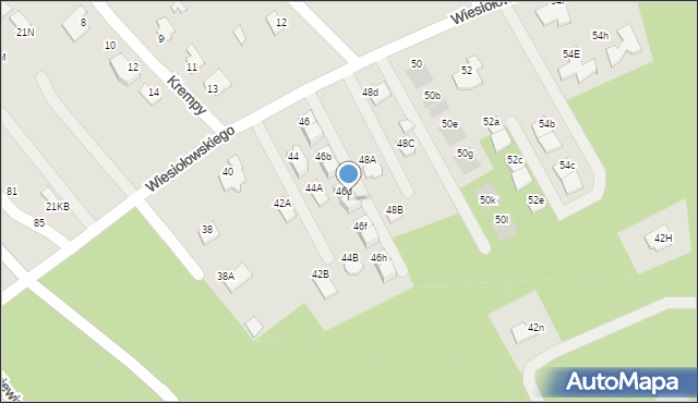 Mielec, Wiesiołowskiego, 46e, mapa Mielca