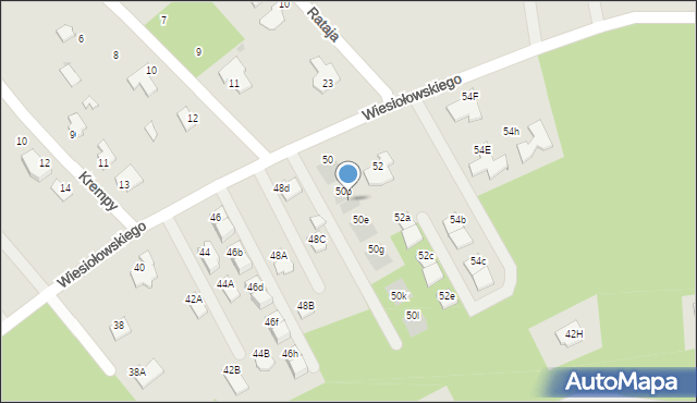 Mielec, Wiesiołowskiego, 50d, mapa Mielca