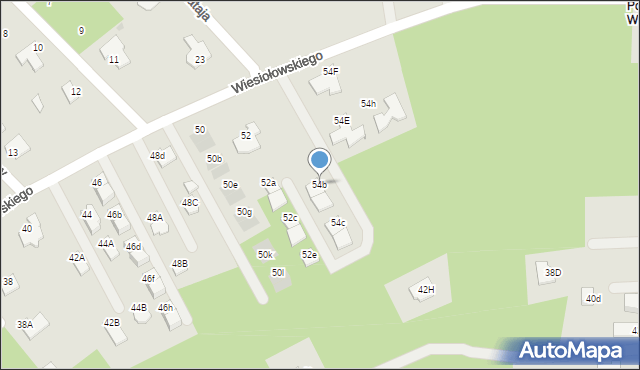 Mielec, Wiesiołowskiego, 54b, mapa Mielca