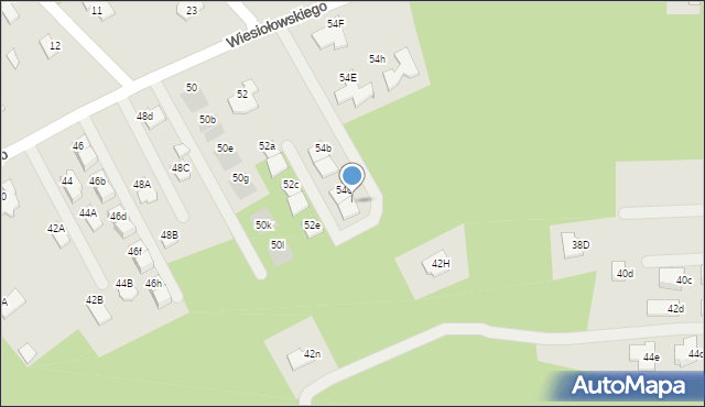 Mielec, Wiesiołowskiego, 54ca, mapa Mielca