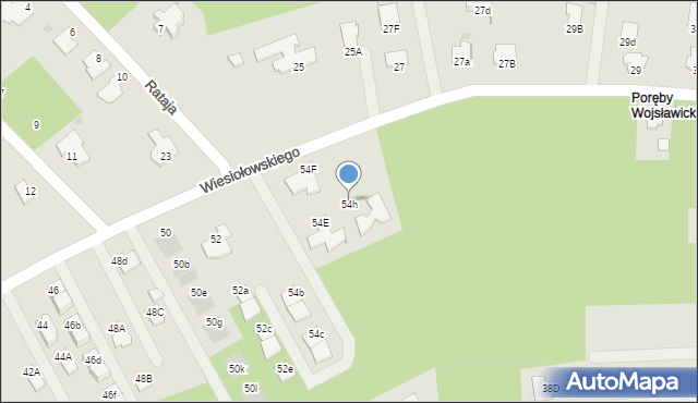 Mielec, Wiesiołowskiego, 54h, mapa Mielca