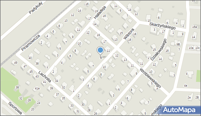 Mielec, Wiktora, 9, mapa Mielca