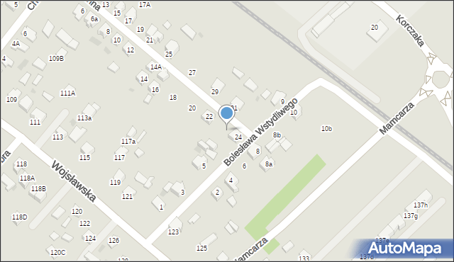 Mielec, Wiosenna, 24b, mapa Mielca